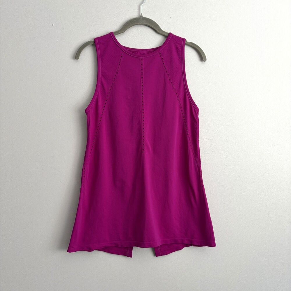 Athleta Womens Foothill Athletic Tank Top Size XS Magenta Pink Split Back